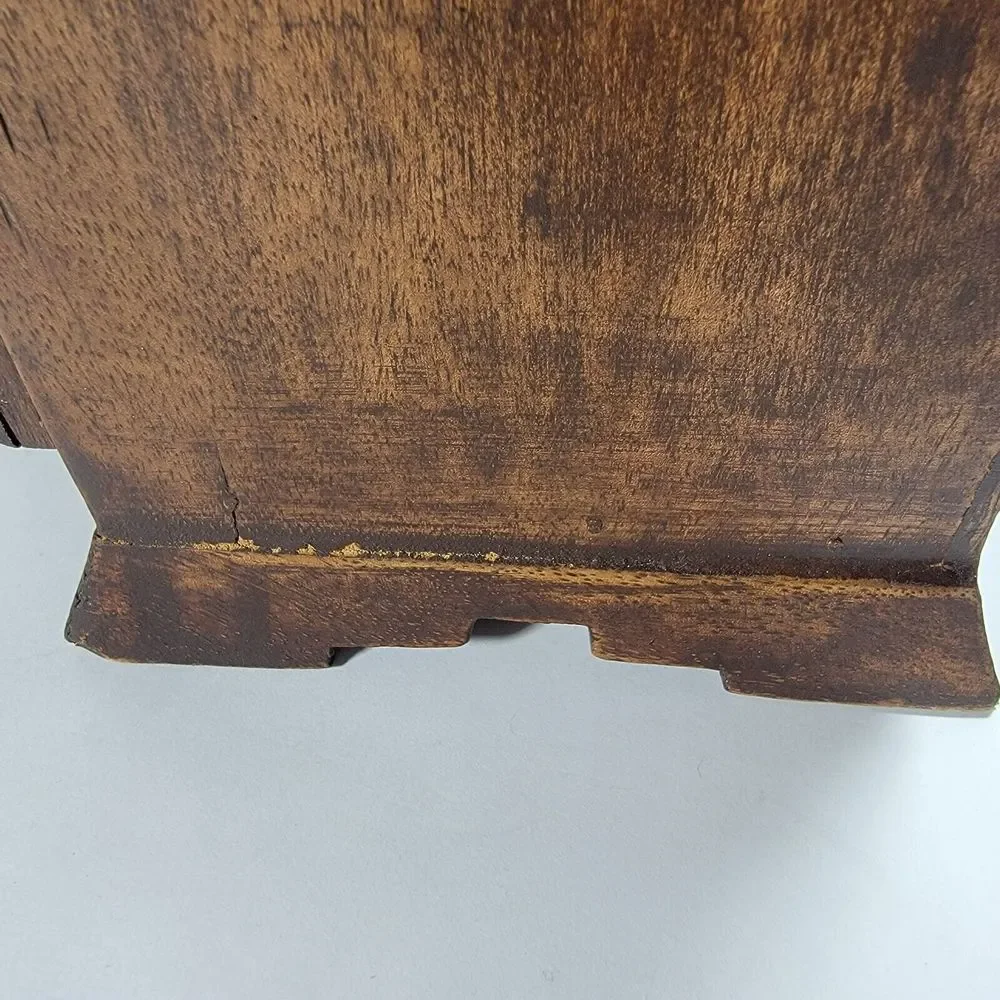 Vintage India Made Wooden Jewelry Box 4 Drawers Studded